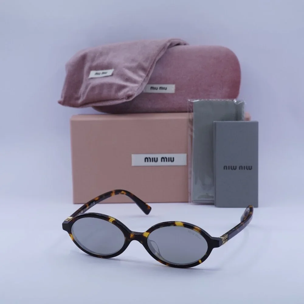 Miu Miu MU04ZSF VAU07F Oval Sunglasses – Honey Havana - Picture 2 of 10